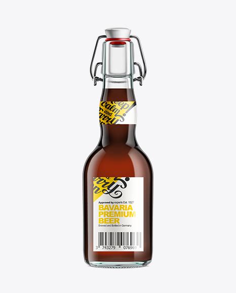 Download Glass Bottle with Brown Ale and Swing Top Closure 330ml